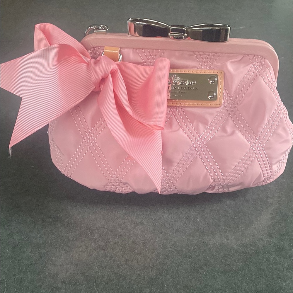 My Flat in London Pink Cosmetic Bag with Bow and Silver Closure